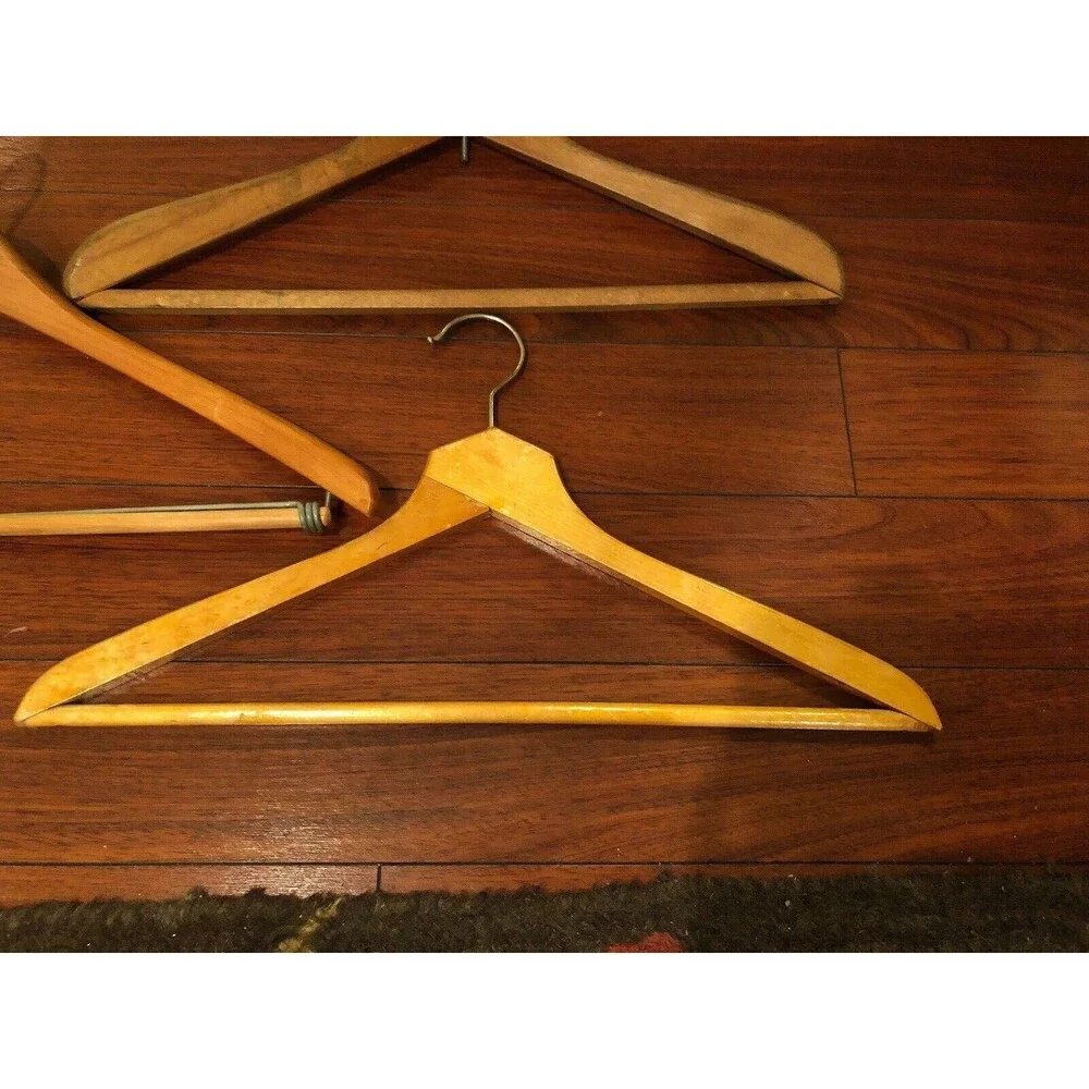 Wooden Hangers Coat Pant Jacket Suit QTY 3 - Vintage!